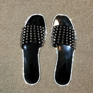 Black Studded Sandal